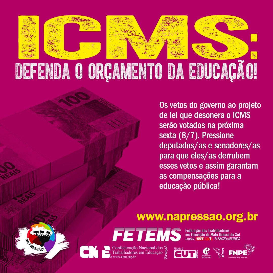 Indignação – FETEMS repudia diminuição do repasse do ICMS para Educação