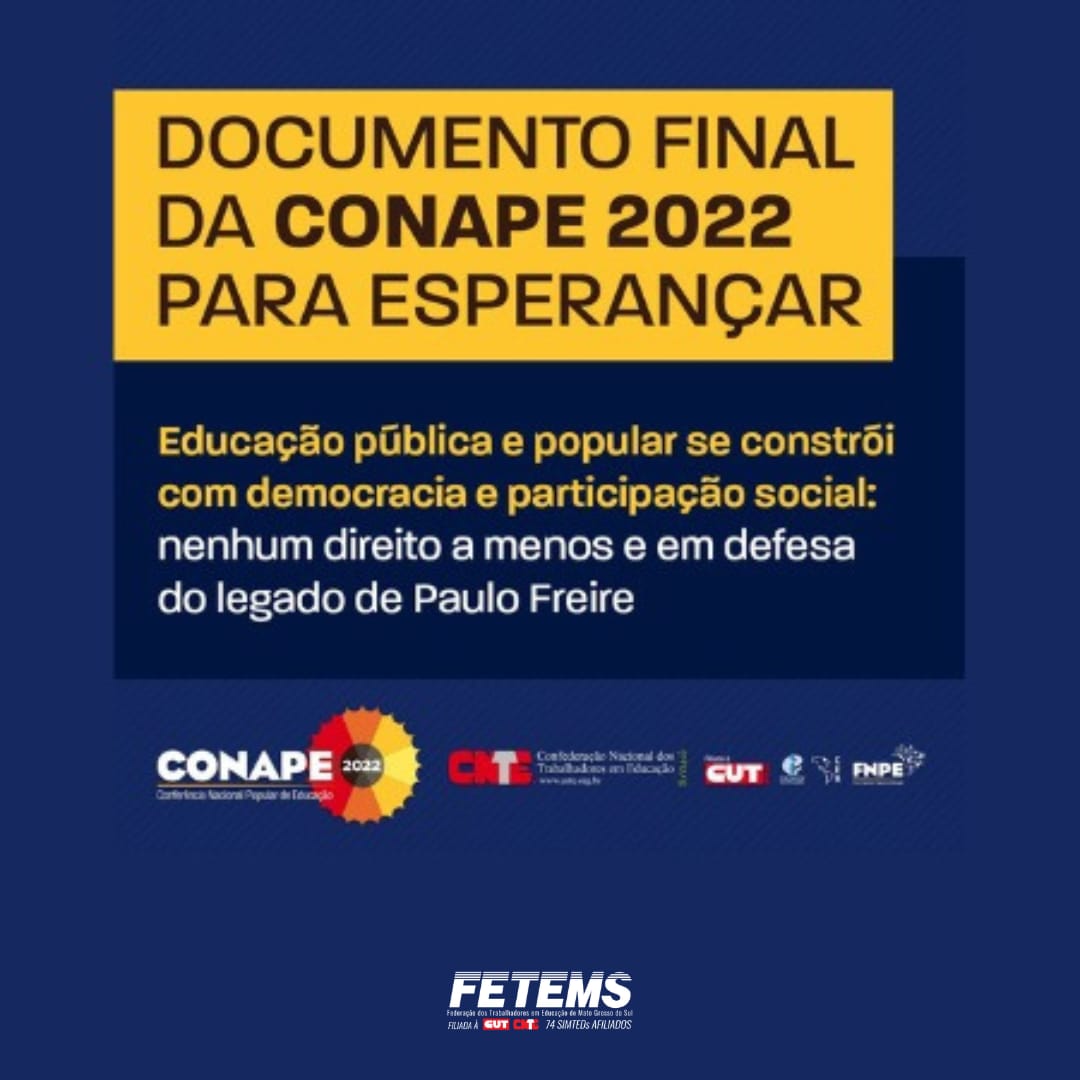 Acesse o documento final da Conape 2022 – Para esperançar