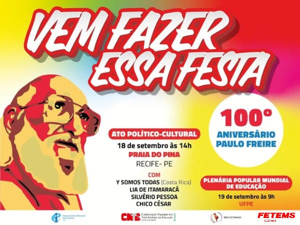 Confira a nova programação da Celebração do Centenário de Paulo Freire