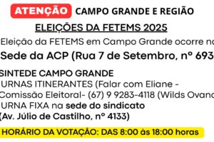 Aviso sobre as eleições 2025 da FETEMS
