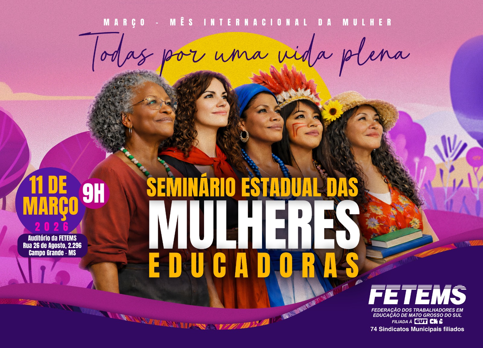 FETEMS realiza Seminário Estadual das Mulheres Educadoras nesta terça-feira