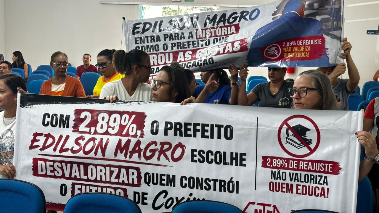 Mobilização em Coxim pressiona Câmara e adia votação de reajuste abaixo do piso