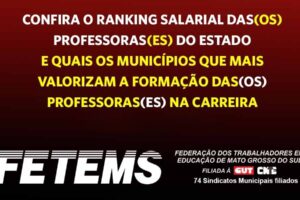 FETEMS divulga Ranking Salarial 2026 e reforça cobrança pela valorização dos profissionais da educação