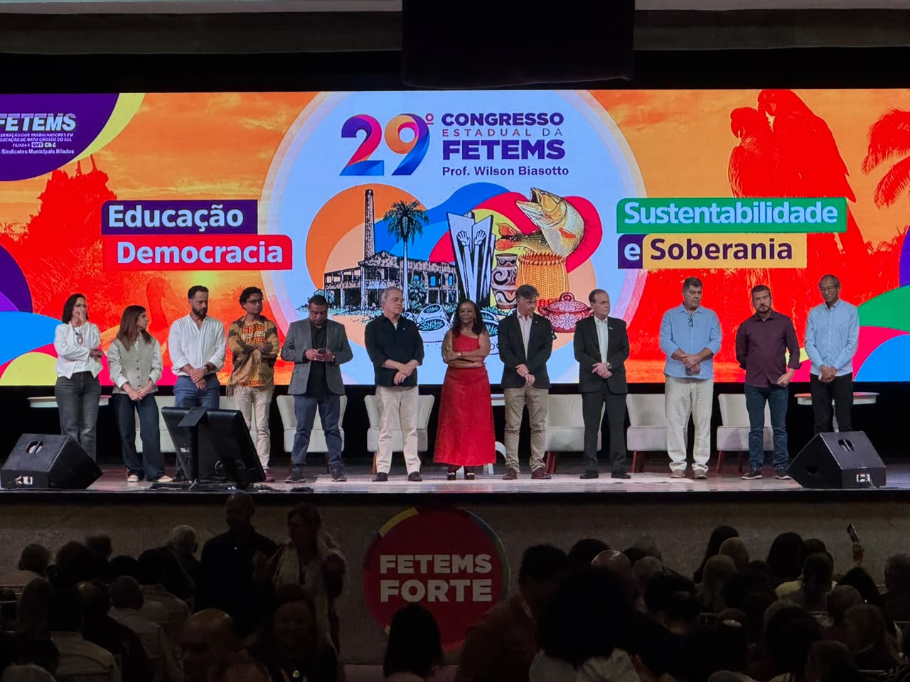 Abertura do 29º Congresso Estadual da FETEMS reúne lideranças e reafirma defesa da educação pública